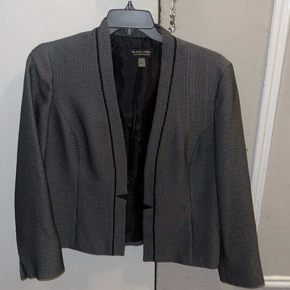 Grey and black blazer, no button, super cute and professional